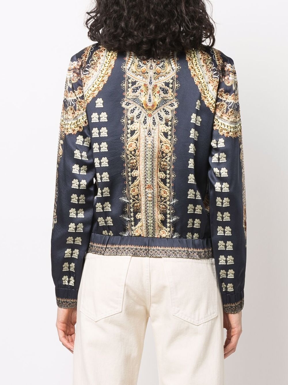 graphic-print silk bomber jacket - 4
