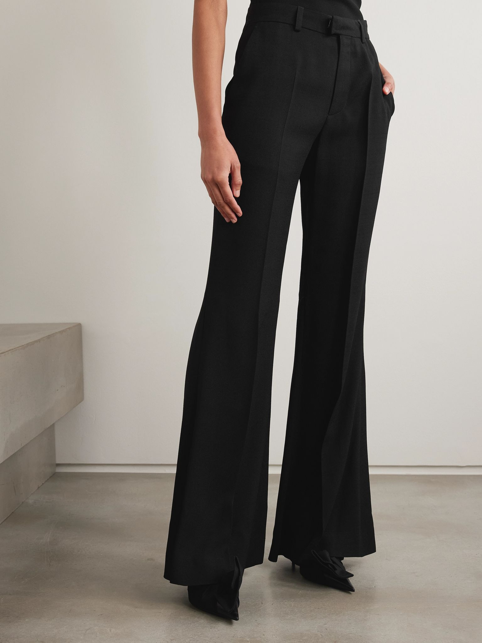 Cotton flared pants Black - 3