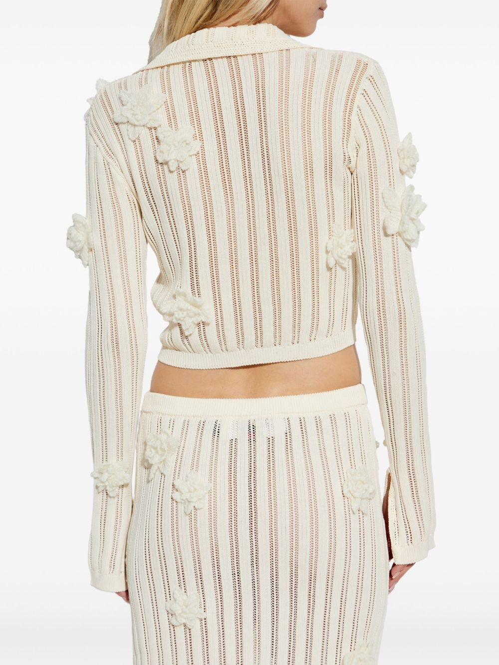floral-appliqué top - 4