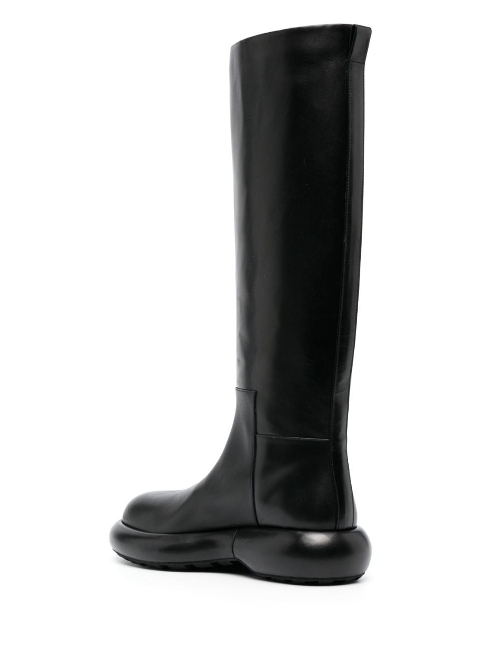 knee-high flat leather boots - 3
