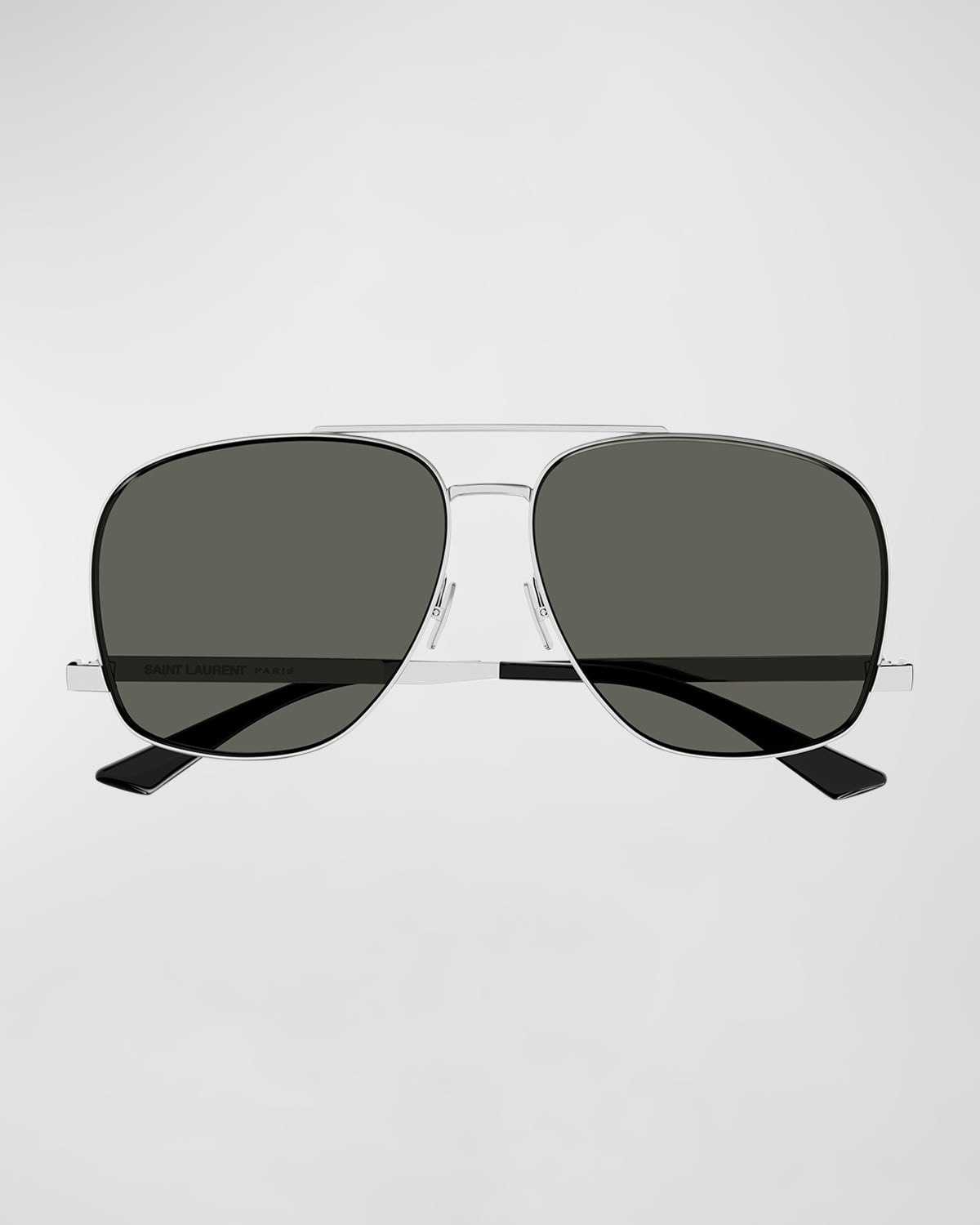 Men's Metal Aviator Sunglasses with Logo Detail - 3