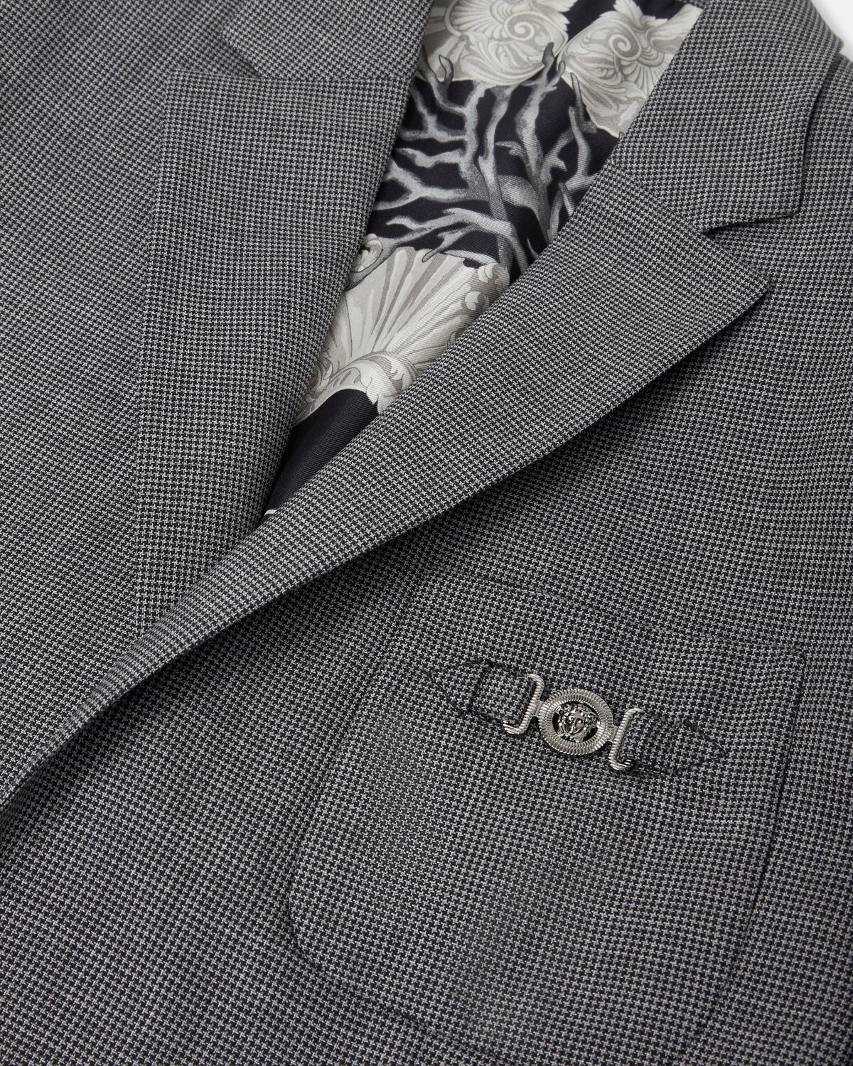 Houndstooth Wool Single-Breasted Blazer - 4
