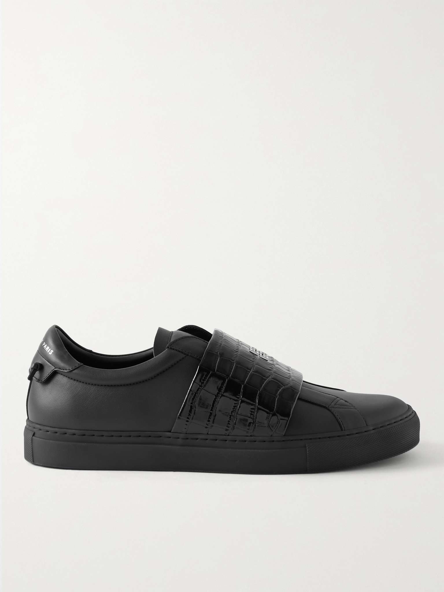 Urban Street Smooth and Croc-Effect Leather Slip-On Sneakers - 1