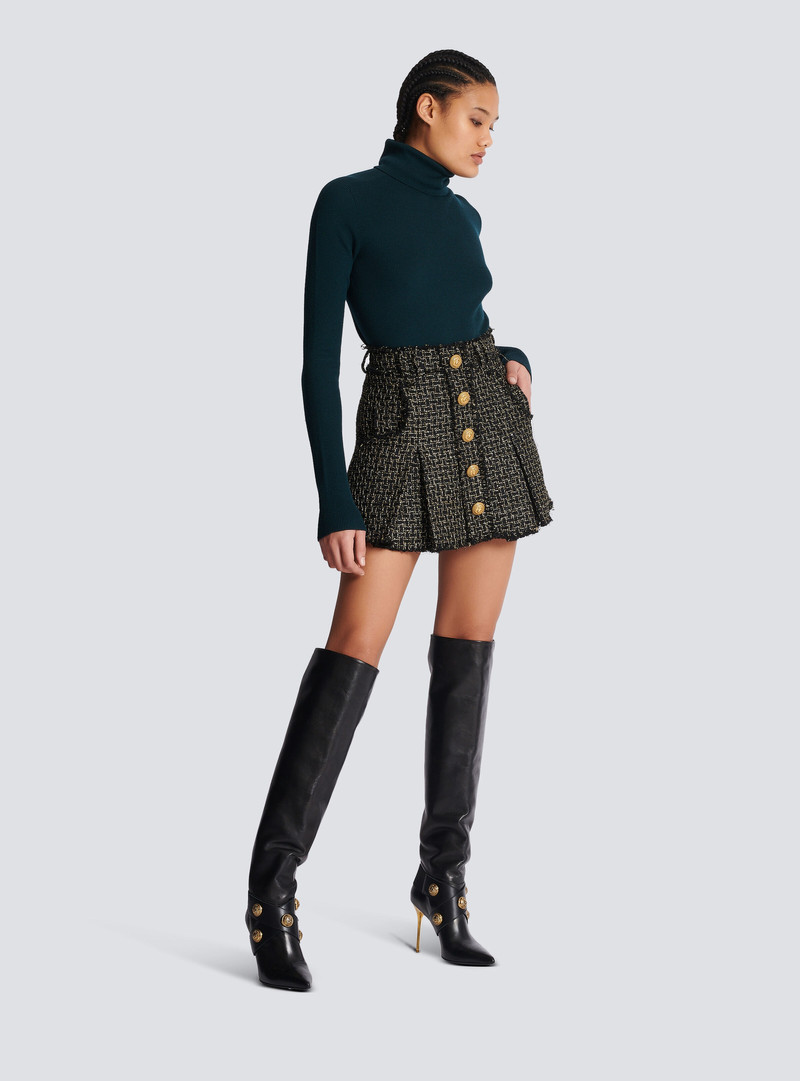 Lurex tweed pleated skirt 3