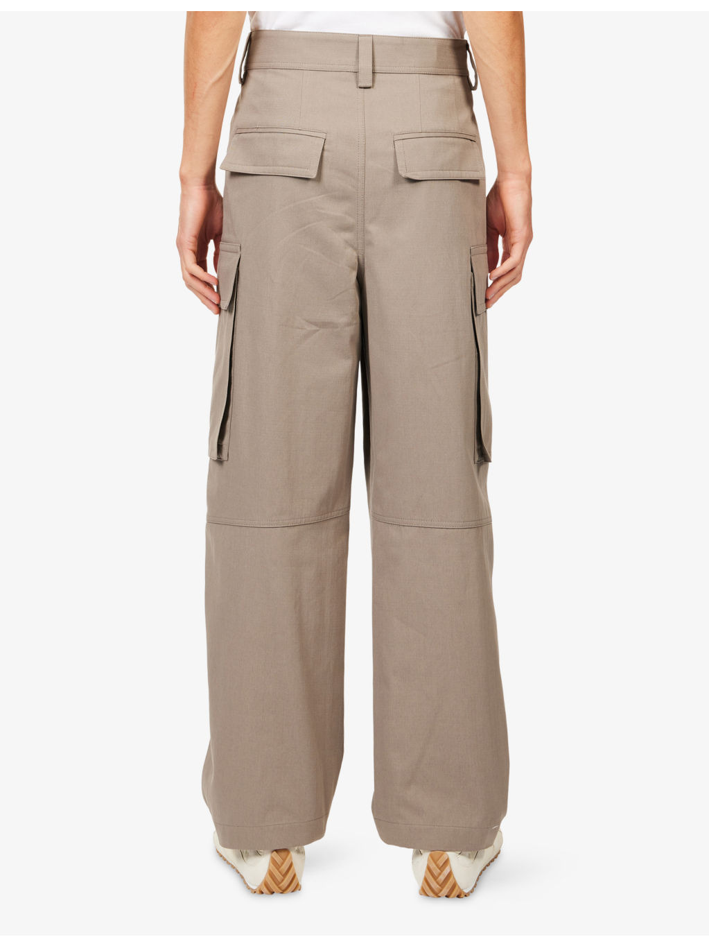Barrel-Leg Flap-Pocket Cotton-Twill Trousers - 4