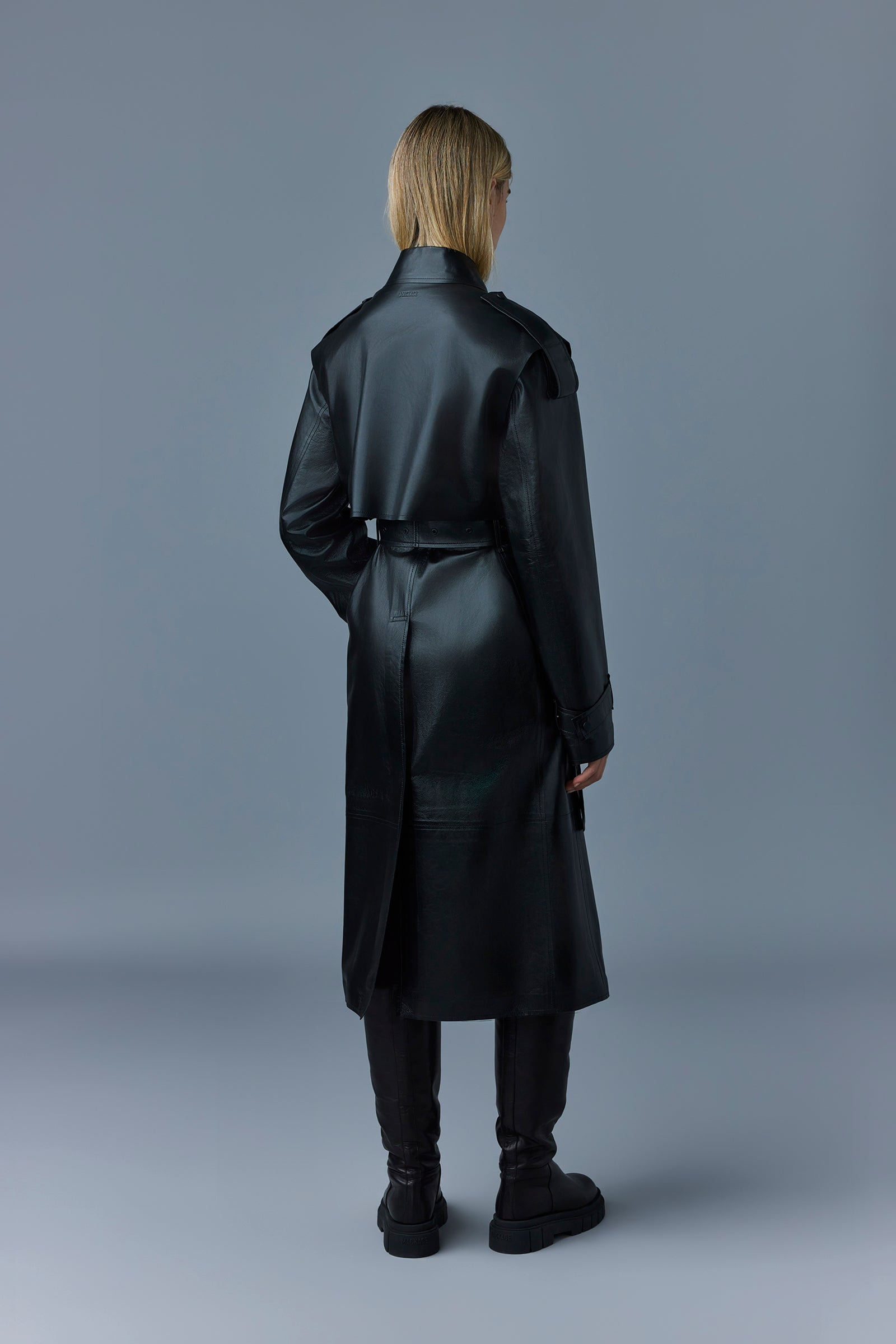 ADRIANA Calfskin trench coat with belt - 6