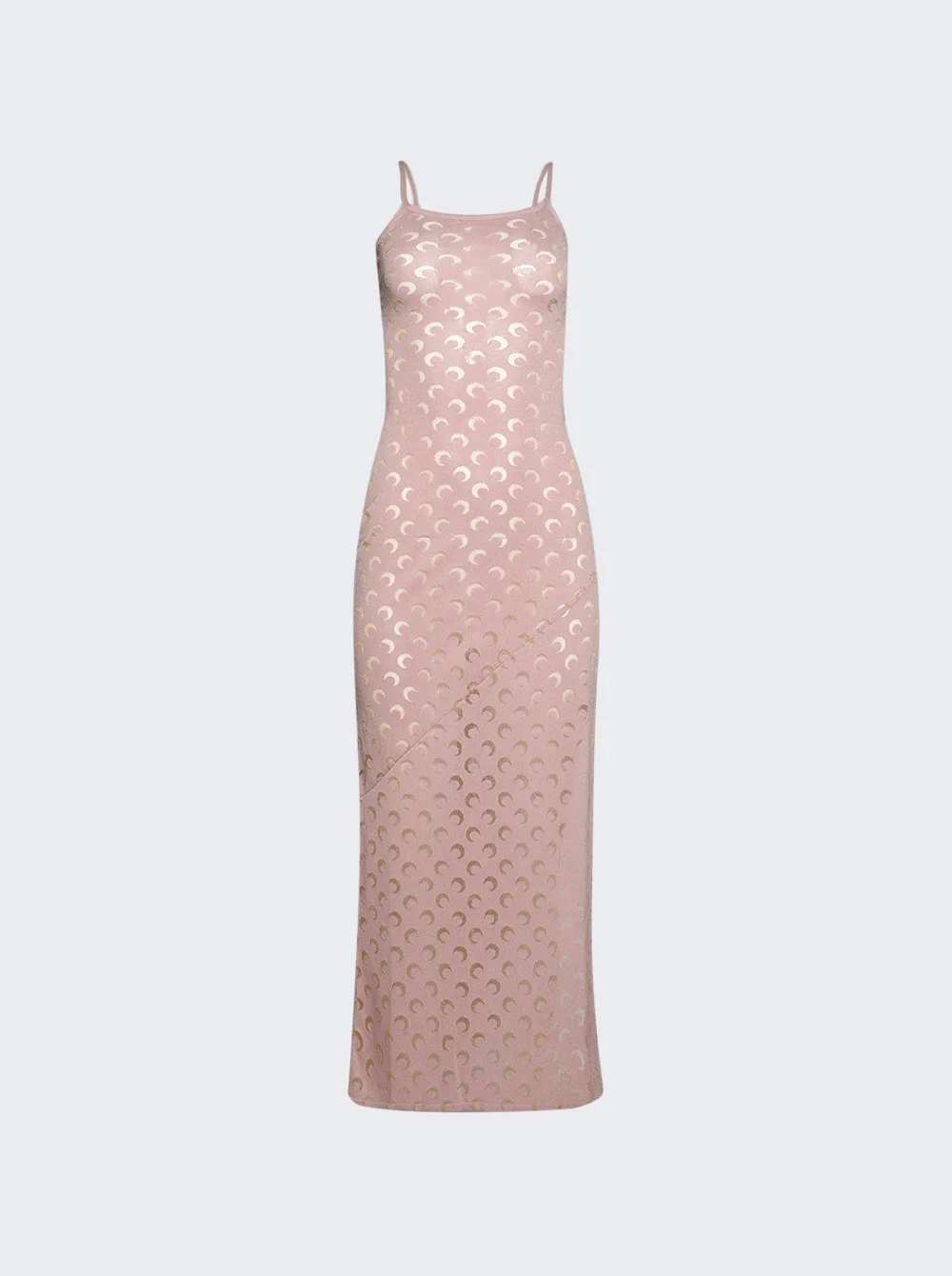 Moon Devore Fine Straps Long Dress Light Pink - 1