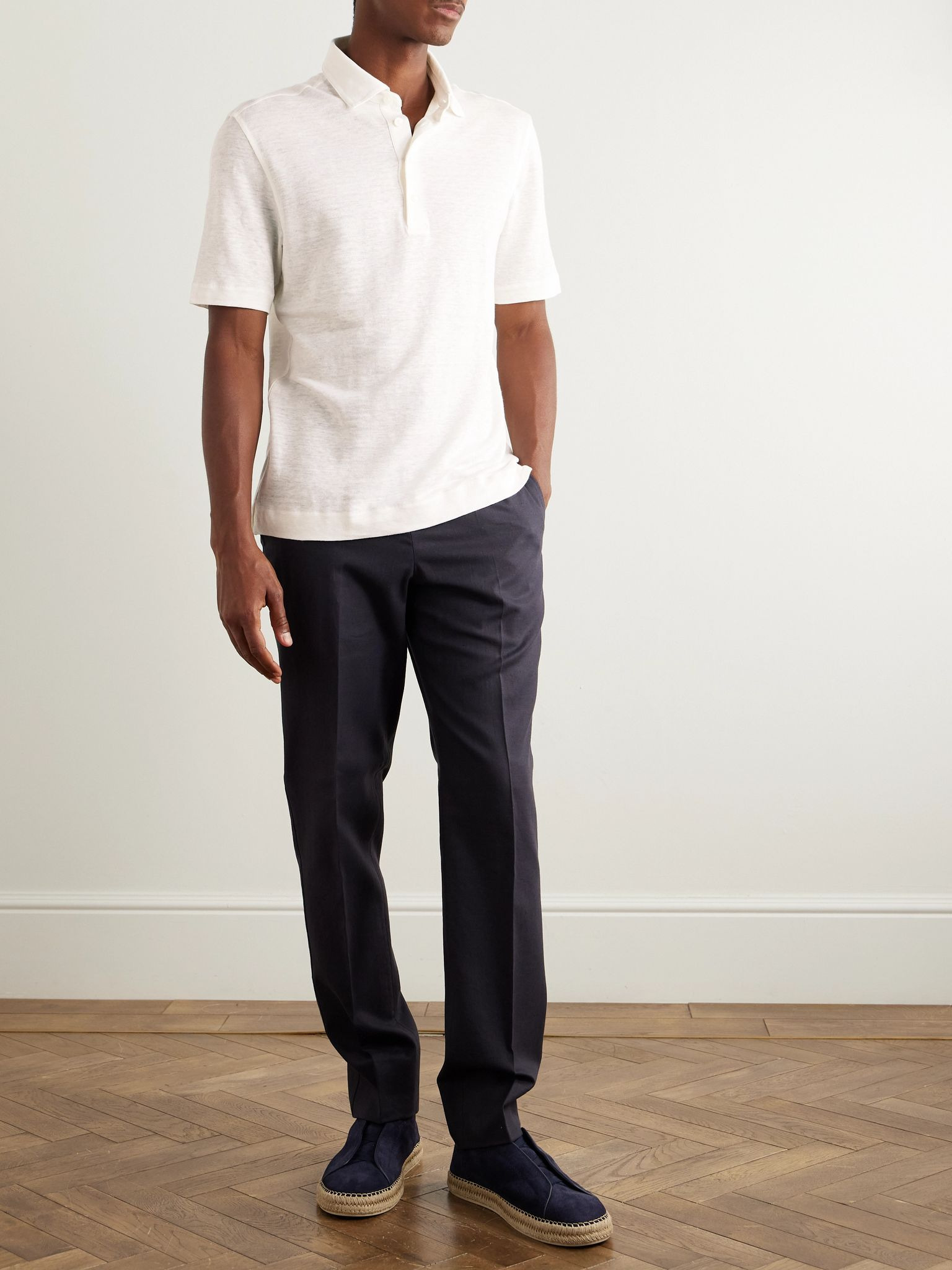 Oasi Linen Polo Shirt White - 2