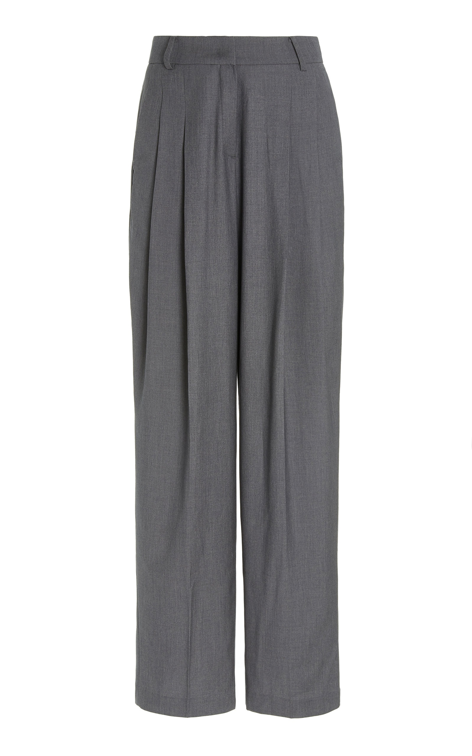 Gelso Pleated Woven Wide-Leg Trousers grey - 1