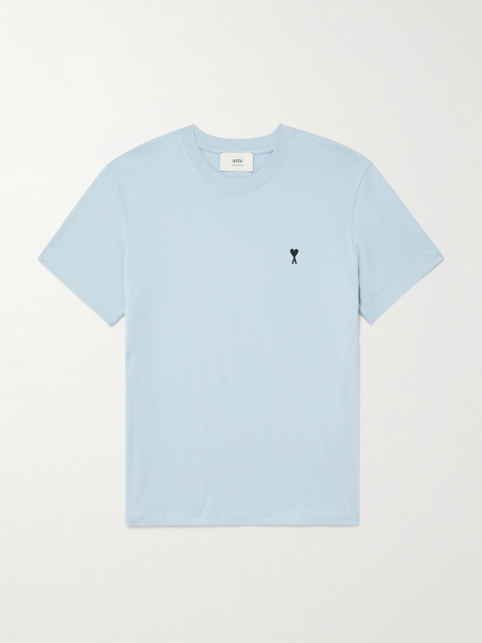 Logo-Embroidered Cotton-Jersey T-Shirt Blue - 1
