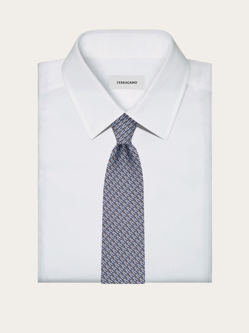 Ski print silk tie 4