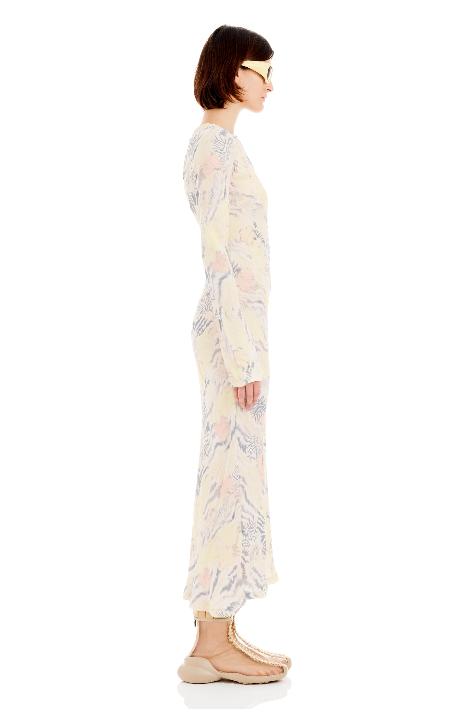 WASHED ZEBRA FLORAL YURI DRESS - 8