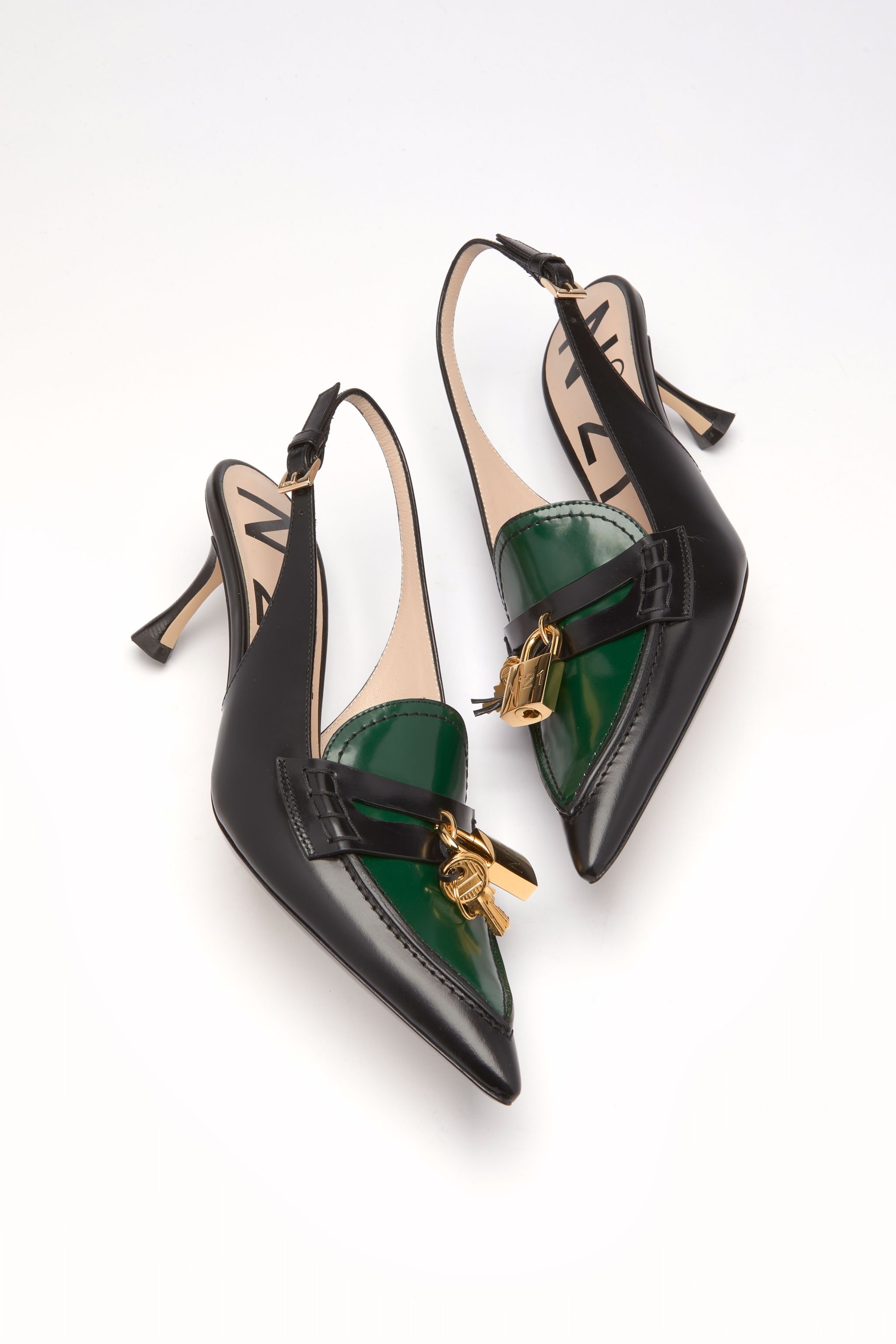 LOCK-EMBELLISHED SLINGBACK PUMPS - 4
