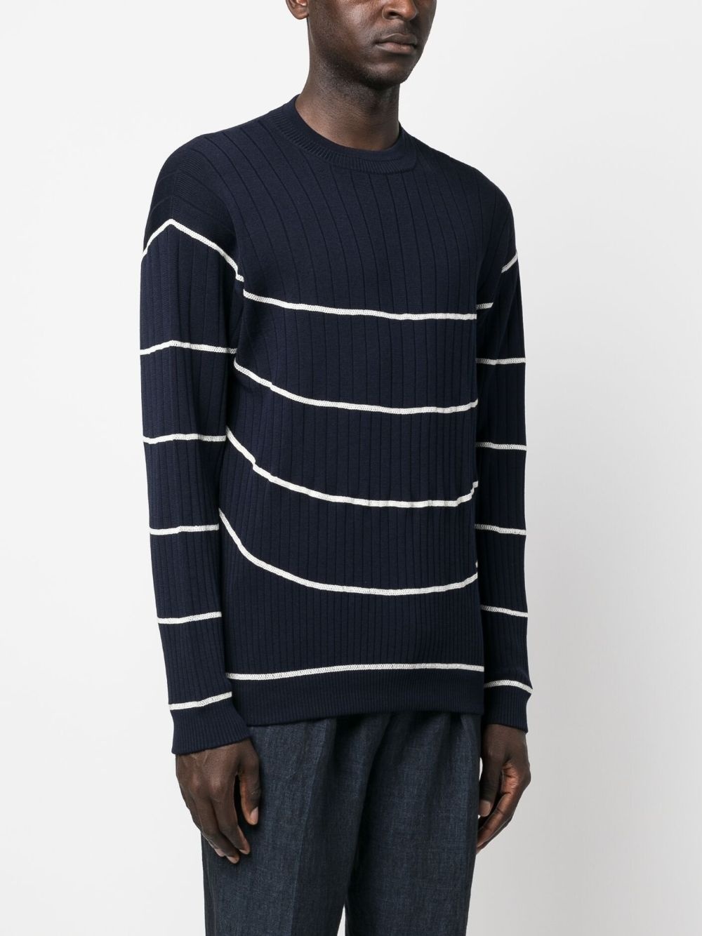 striped ribbed-knit jumper - 3