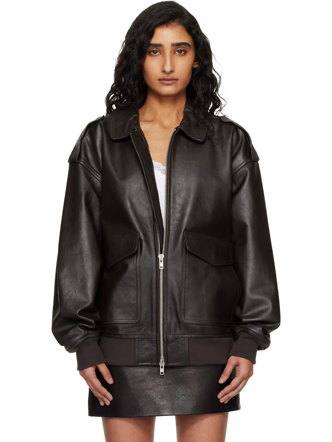 Brown Viper Leather Jacket - 1
