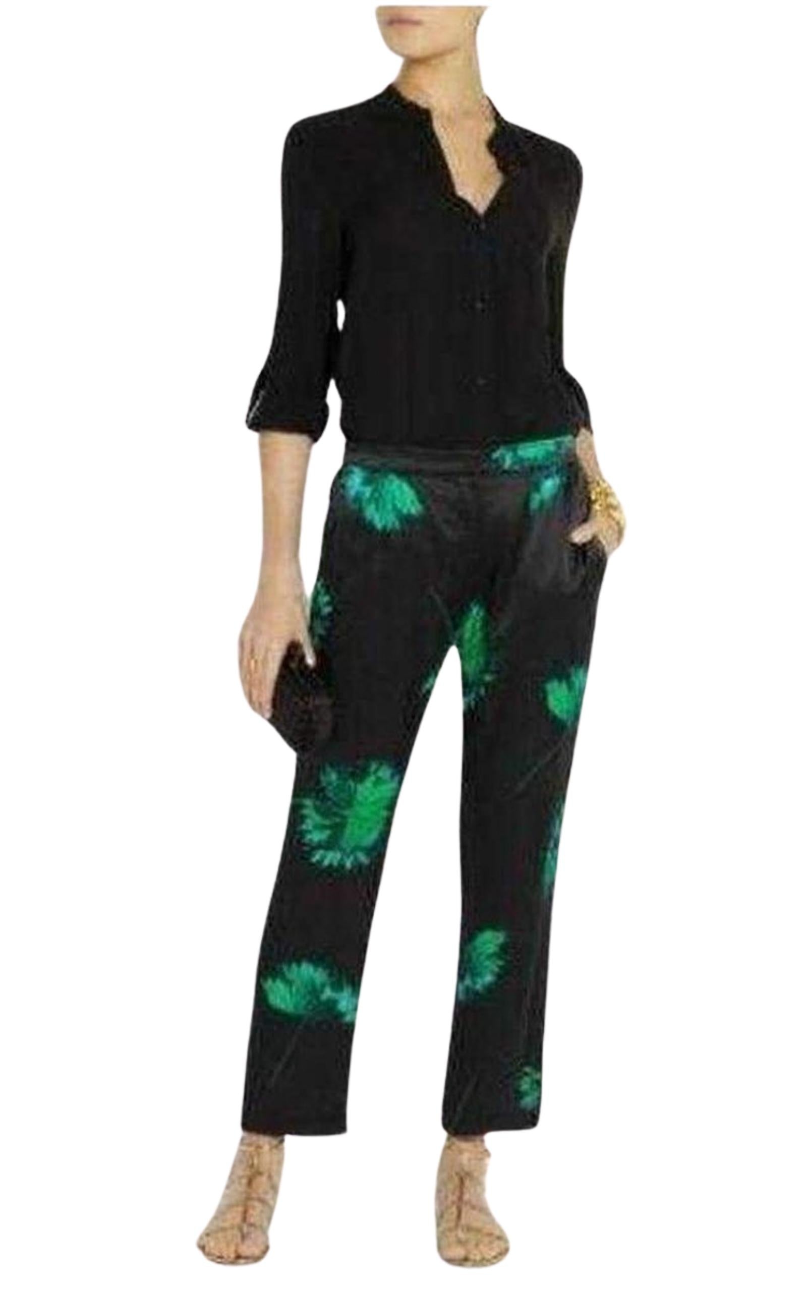 Floral Printed Silk Trousers - 3