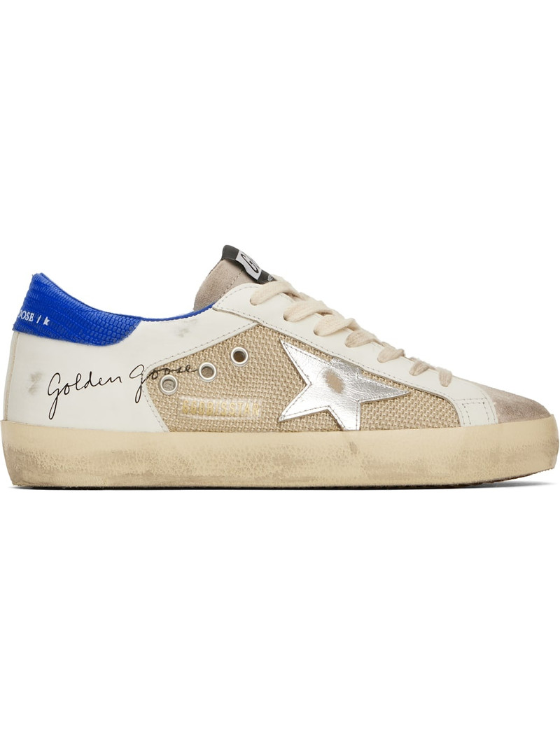 Beige & Off-White Super-Star Sneakers 1