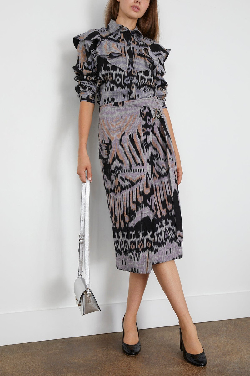 ULLA JOHNSON Mathilde Long Sleeve Blouse in Tigereye outlook