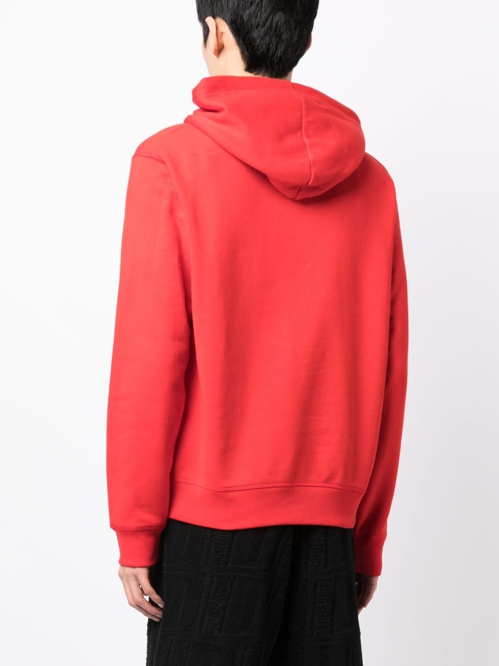 logo-print cotton hoodie - 4