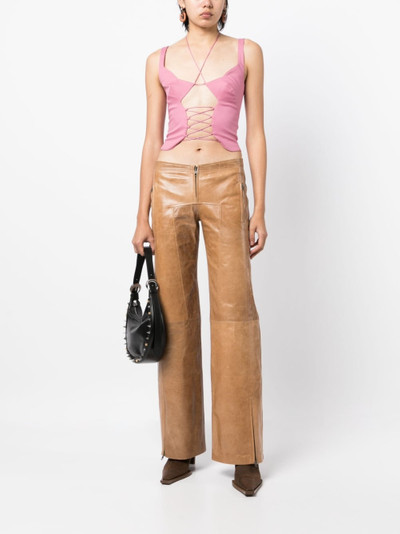 KNWLS leather flared trousers outlook