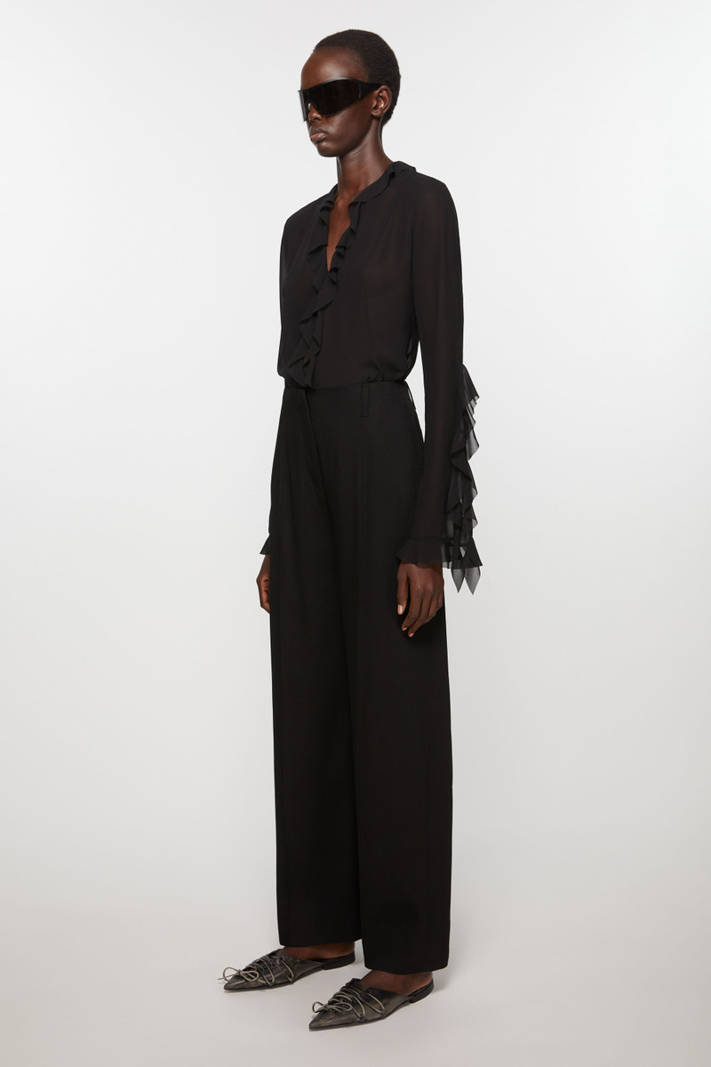 Tailored wool blend trousers - Black 3