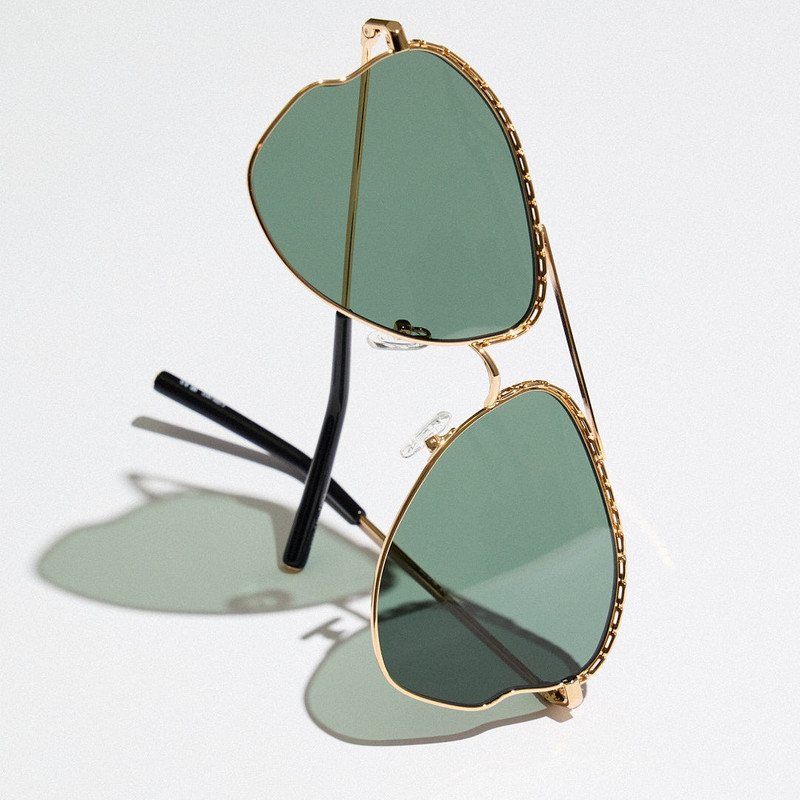 Kika Mendoza Sunglasses in Gold and Green 9