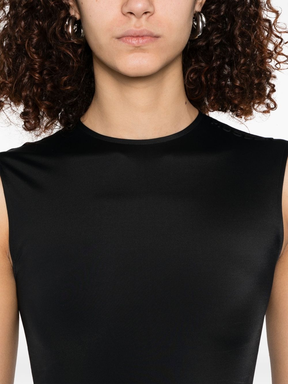 logo-embossed sleeveless bodysuit - 5