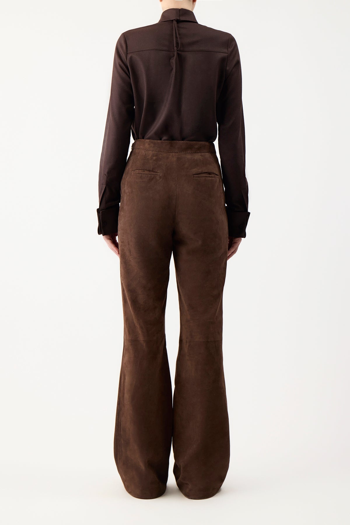 Vesta Pant in Chocolate Suede - 5