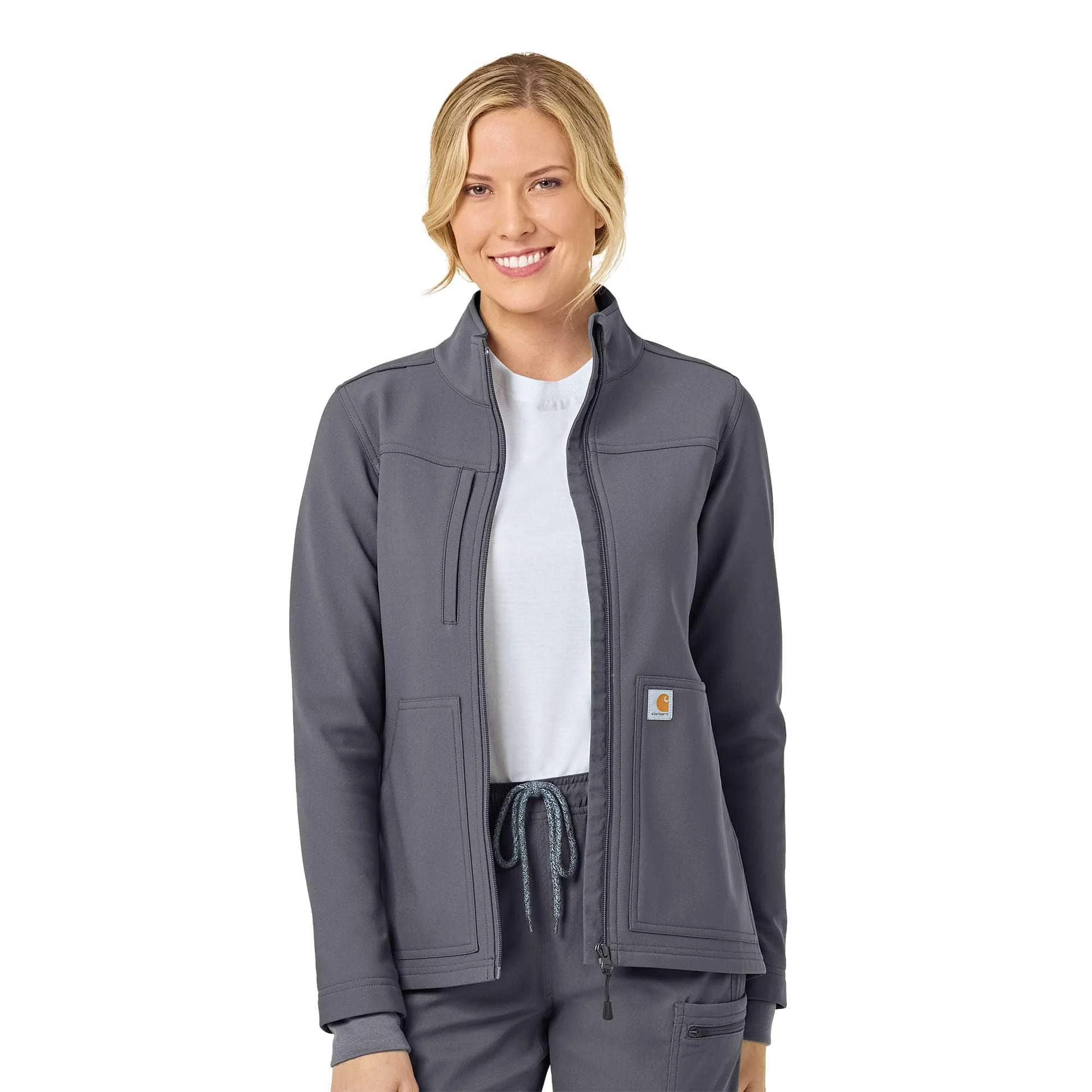 Women's Rugged Flex® Peak Bonded Fleece Scrub Jacket - 1