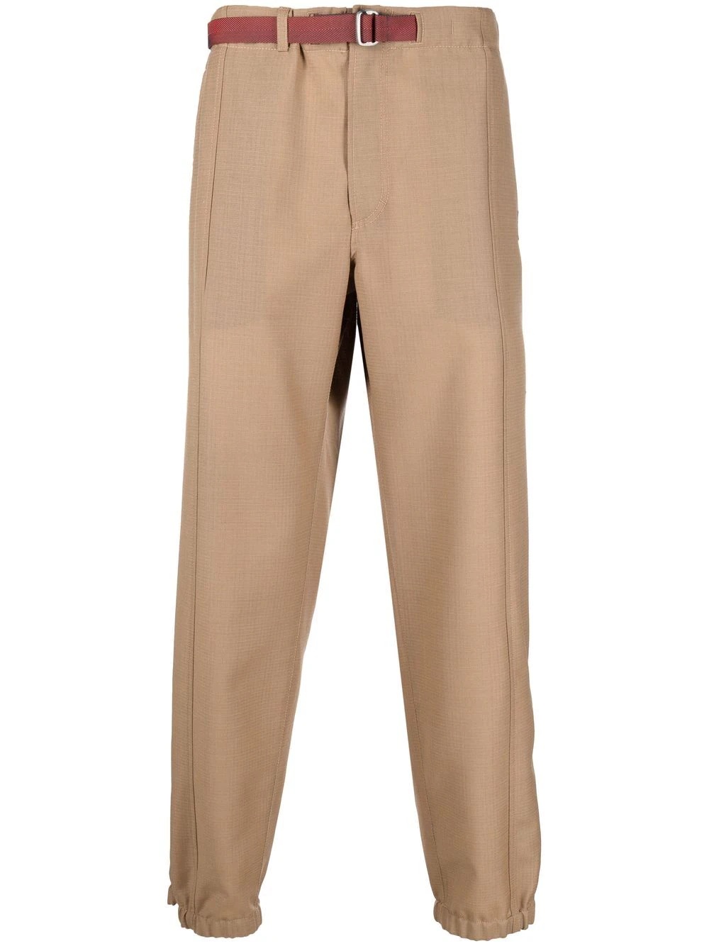 belted-waist tapered trousers - 1