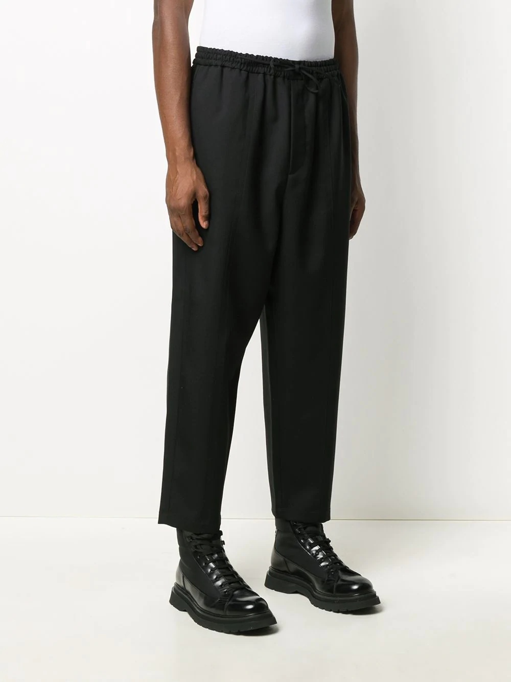 flat front drawstring trousers - 3