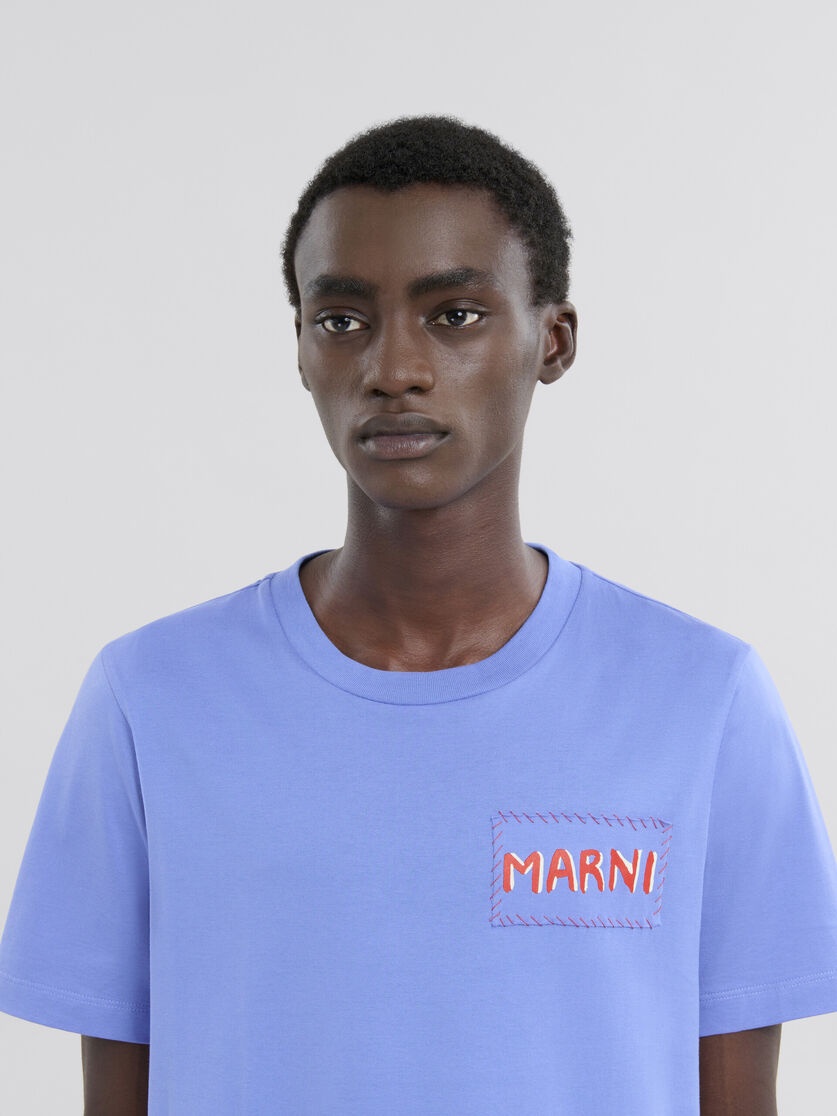 INDIGO CREW NECK T-SHIRT - 4