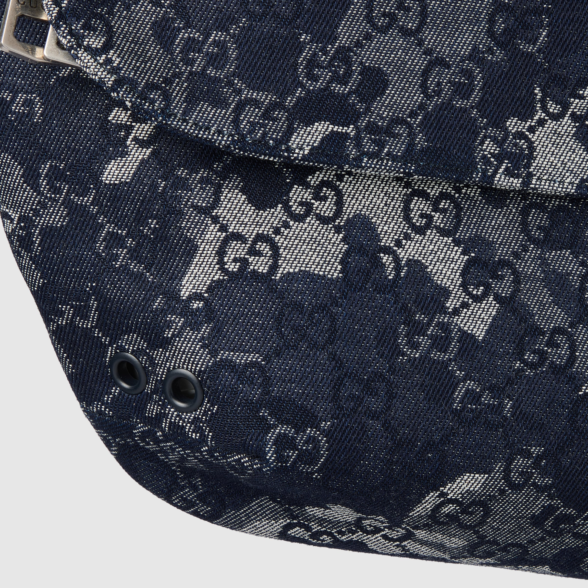 GG denim large belt bag - 8