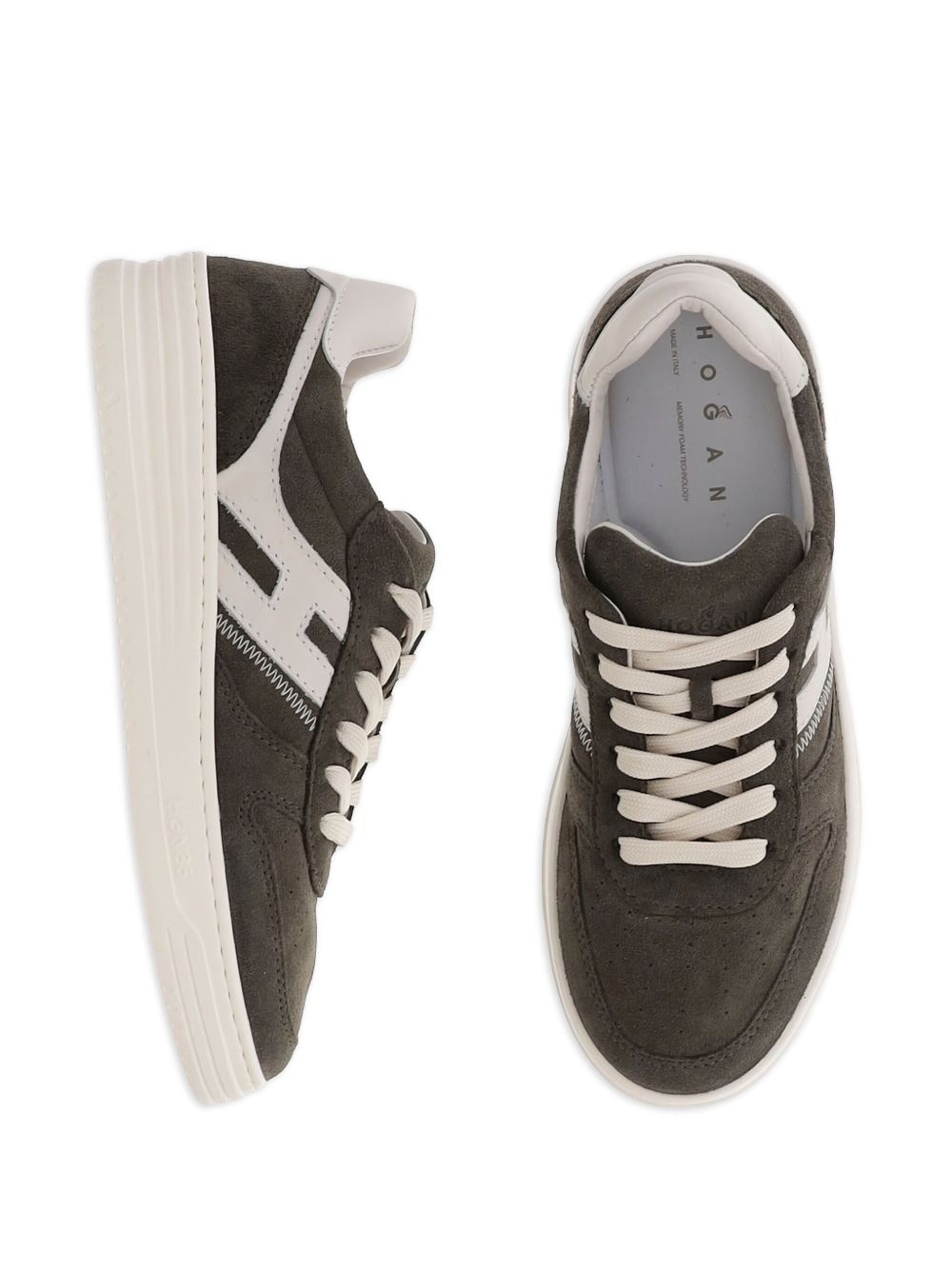 H630 suede leather logo sneakers - 4