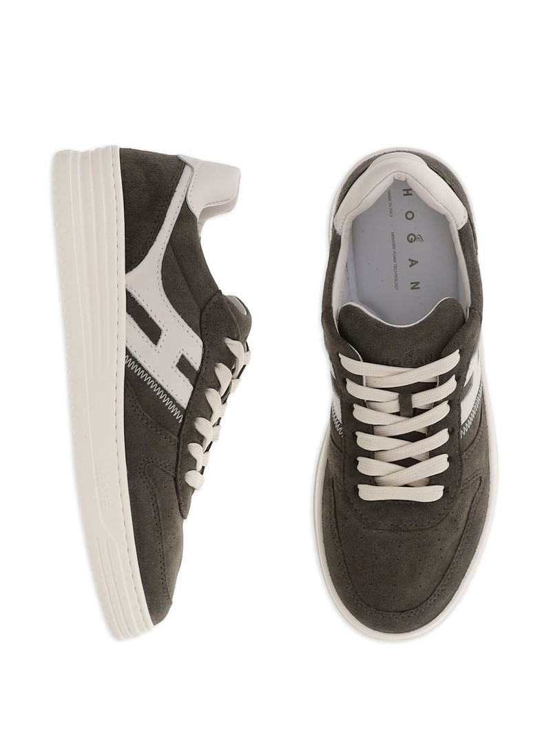 H630 suede leather logo sneakers 4