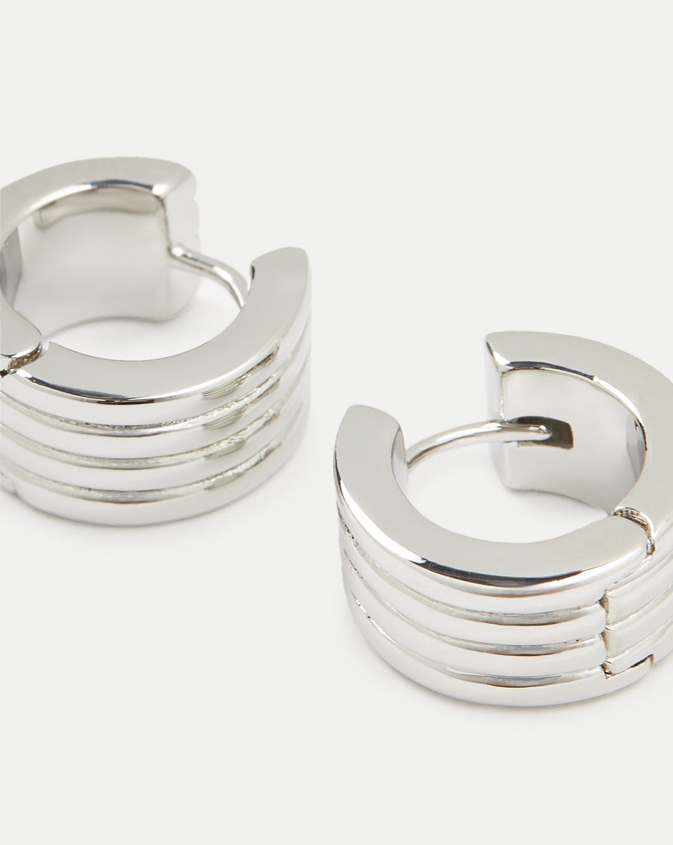 SILVER RIDGE HOOP EARRINGS - 2
