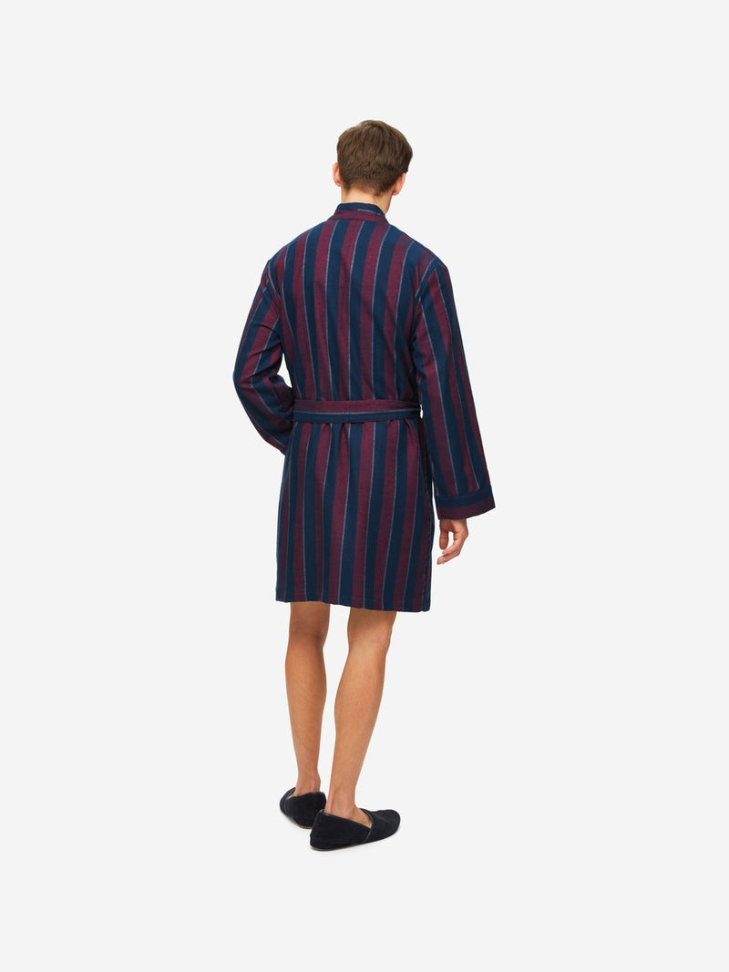 Men's Lounge Gown Kelburn 24 Brushed Cotton Navy 4