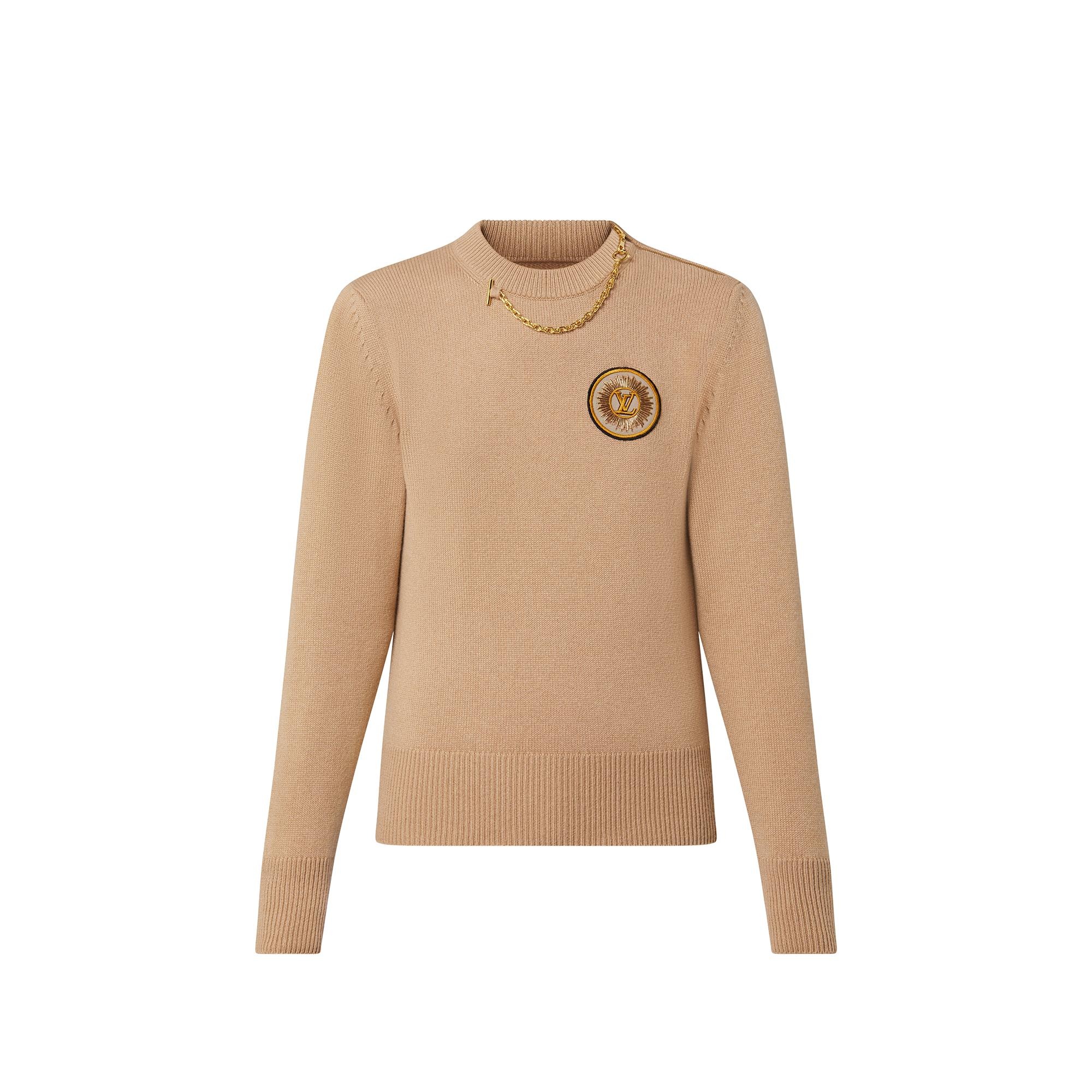 Chain Detail Patch Sweater - 1