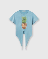 Stella McCartney Pineapple Tie-front Cotton T-Shirt | REVERSIBLE