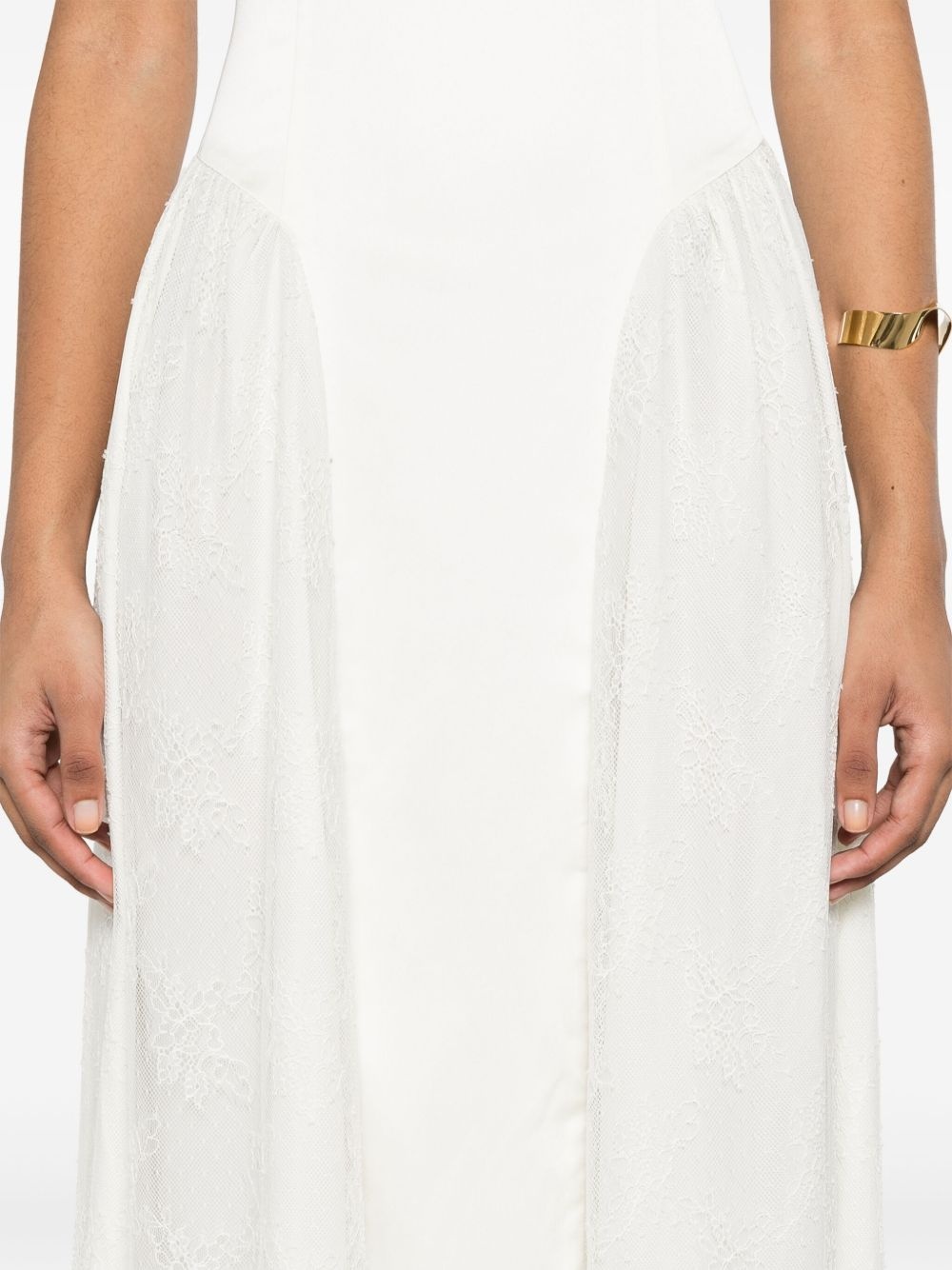 satin lace maxi dress - 5