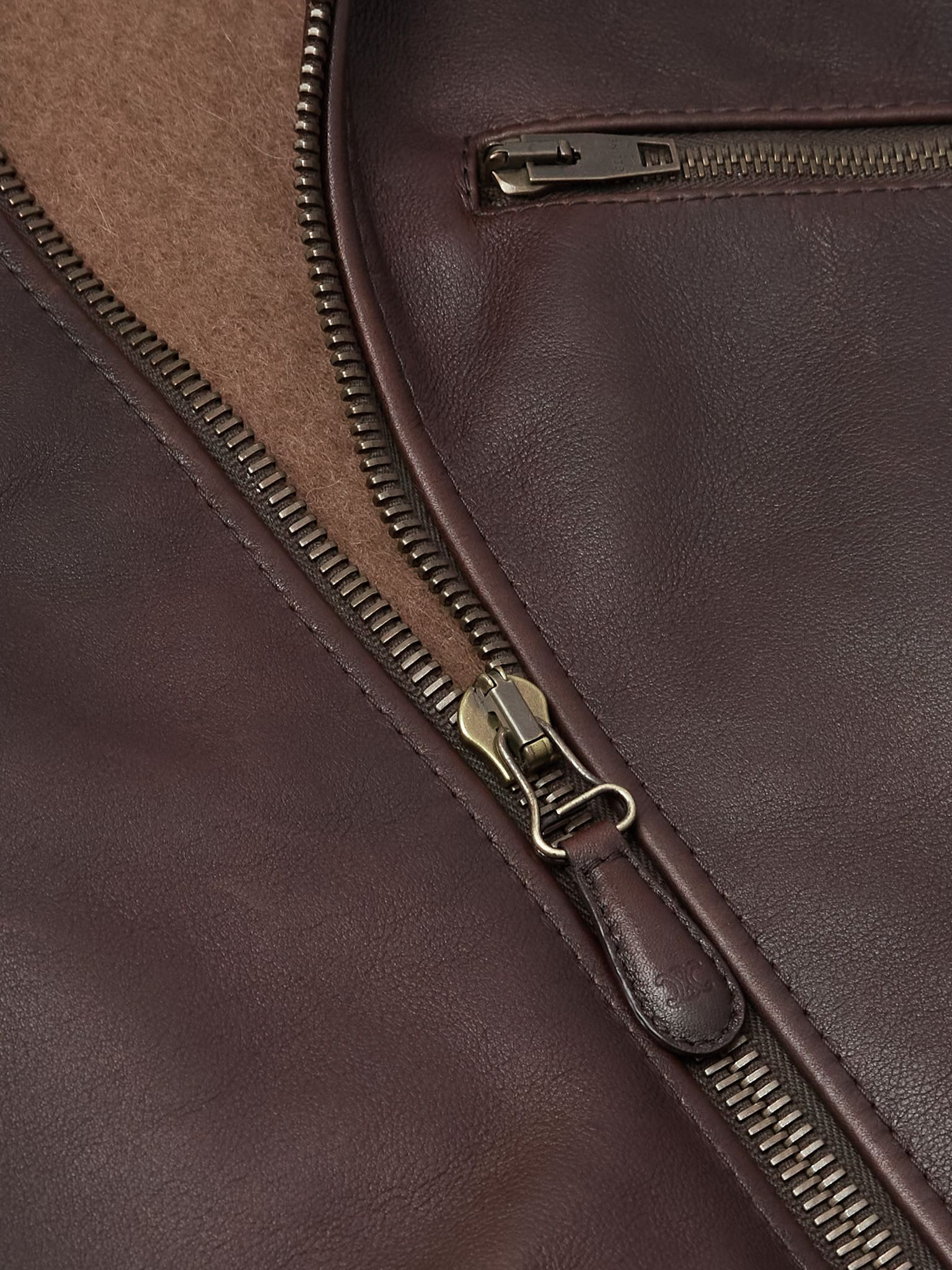 Leather Bomber Jacket Dark brown - 4