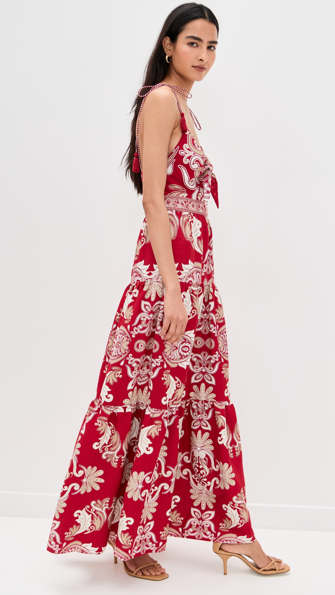 Minka Tie Front Maxi Dress with Tassels - 3