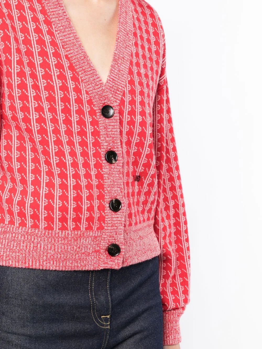 embroidered button-down cardigan - 5