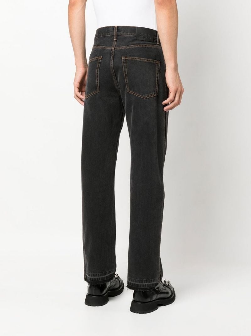 side stripe straight-leg jeans - 8