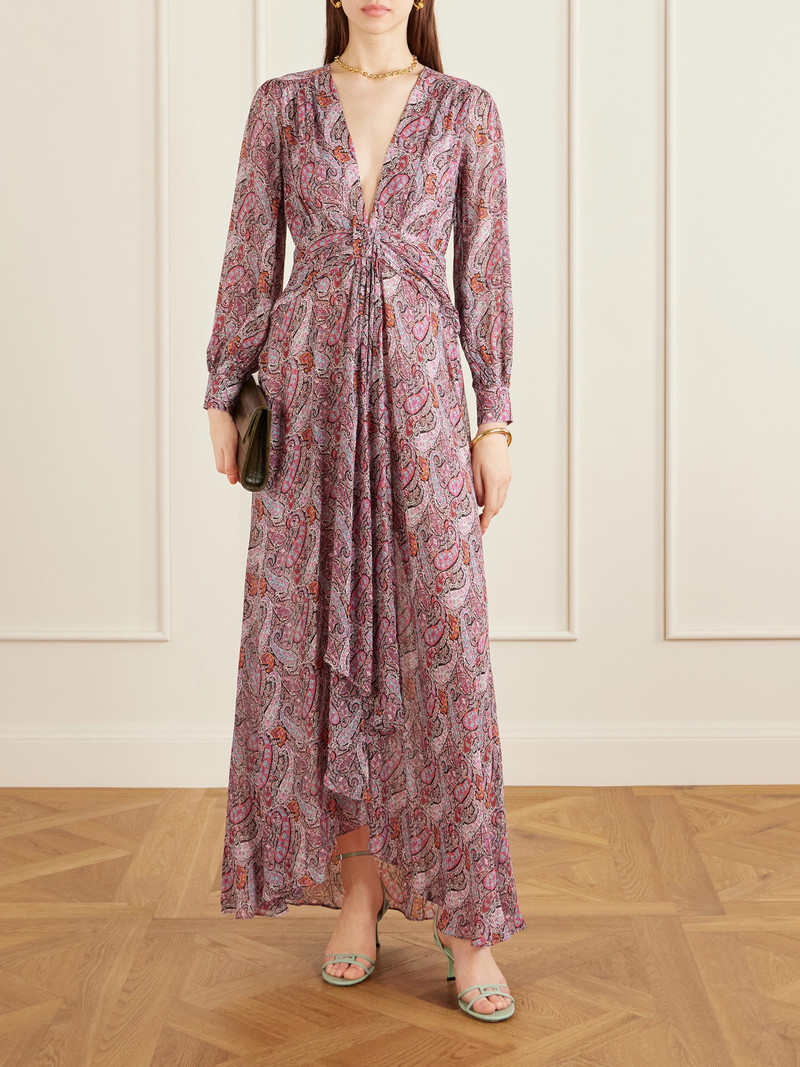 RIXO Meera Gathered Paisley-print Chiffon Maxi Dress outlook