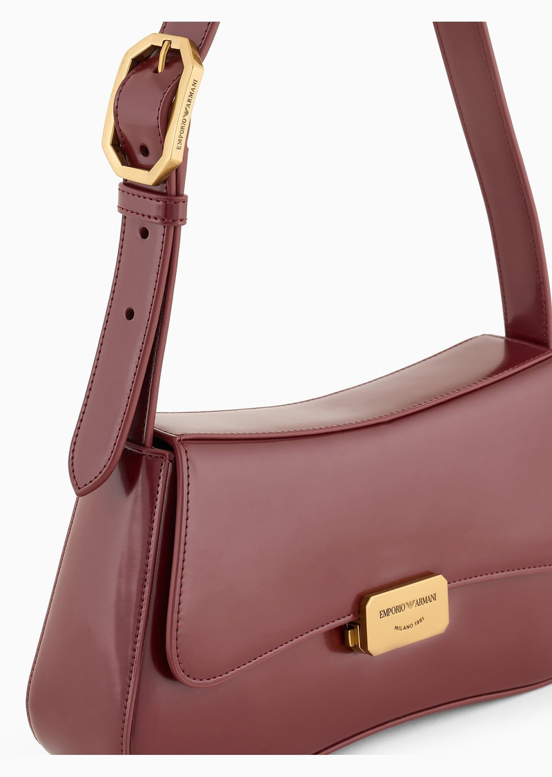 Brushed-finish baguette shoulder bag 5