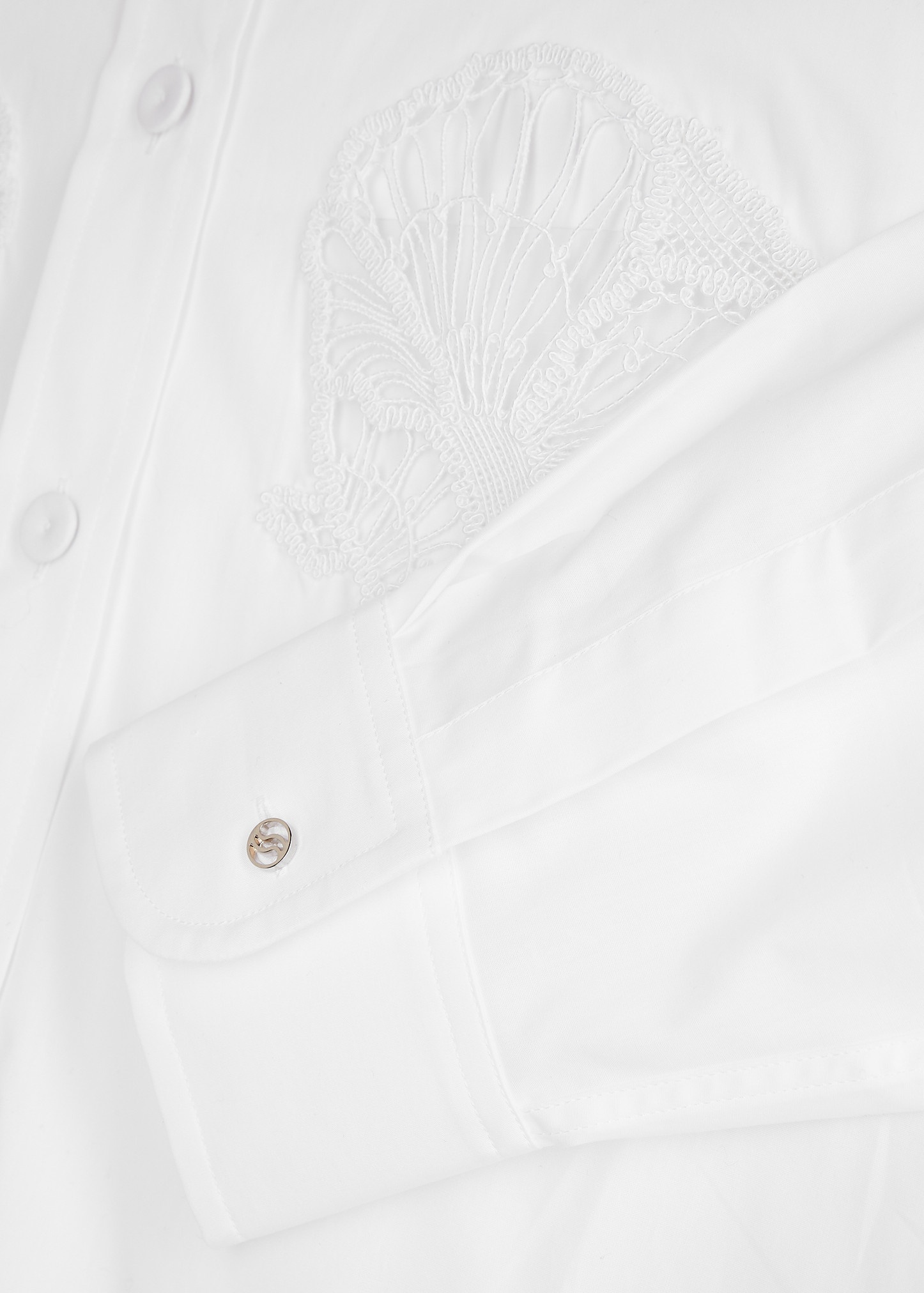 Cornelli embroidered cotton-poplin shirt - 5