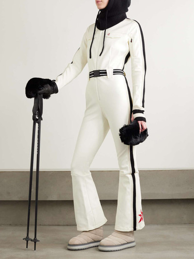 PERFECT MOMENT Crystal merino wool-trimmed faux leather ski suit outlook