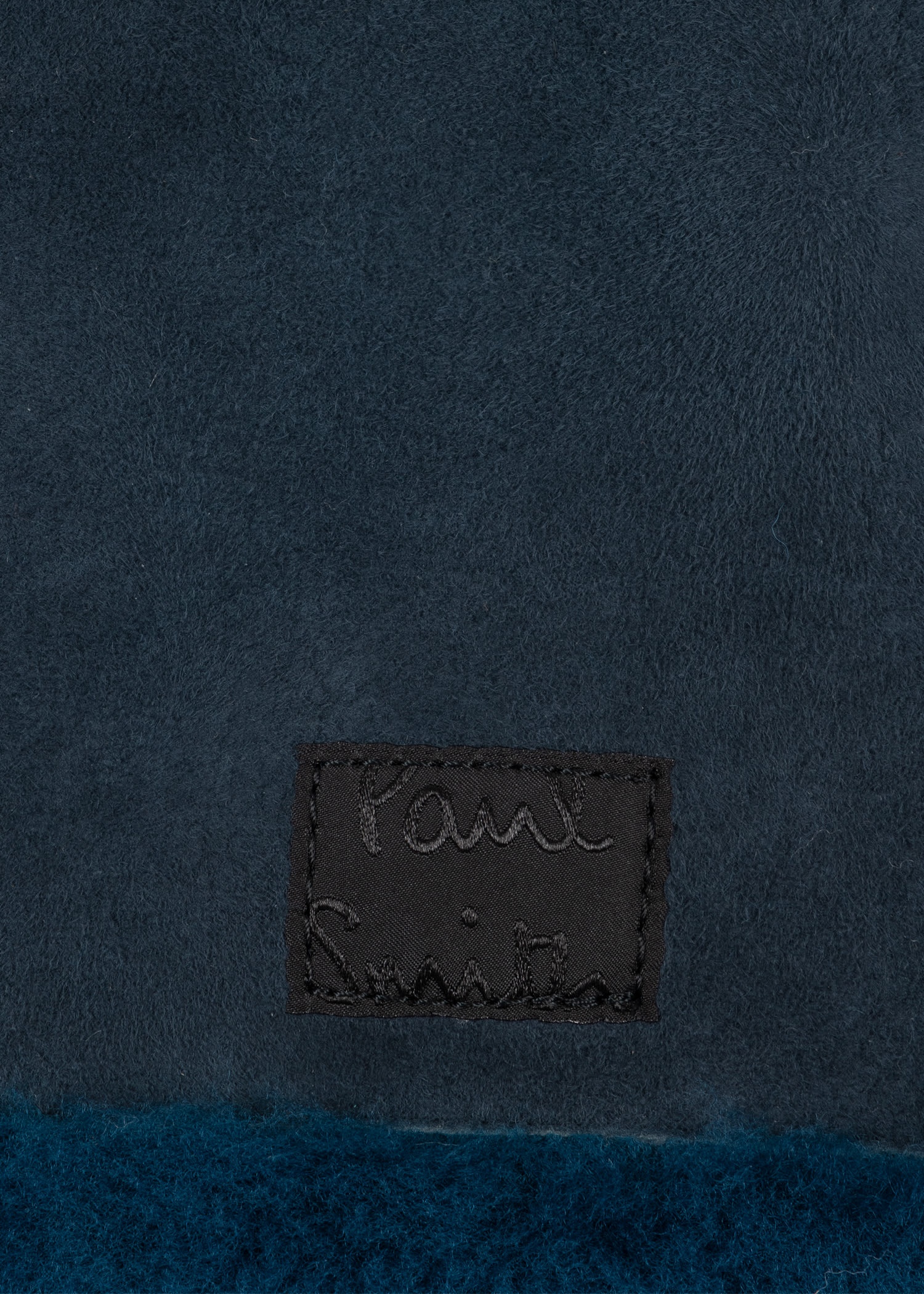 Blue Shearling Patchwork Scarf - 3