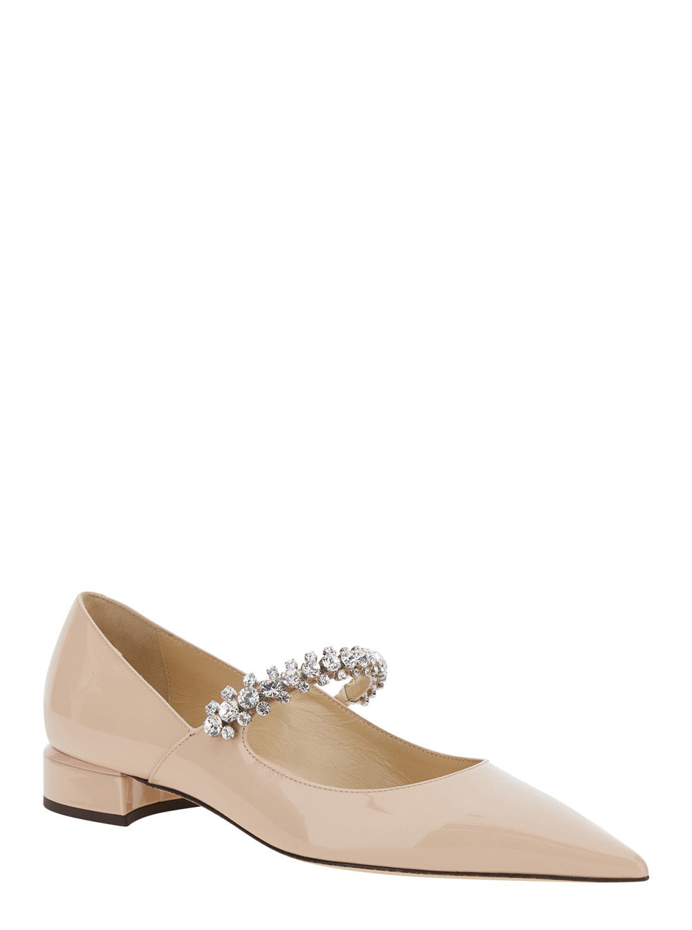 Jimmy Choo Women Beige Sabot With Rhinestone And Low Heel In Patent Leather Woman - 2